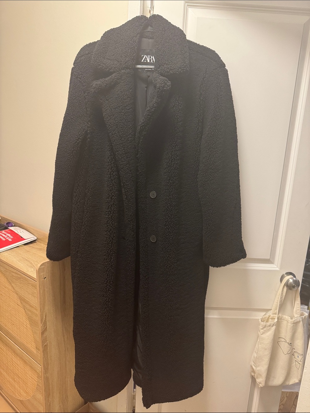 Zara Black Teddy Coat